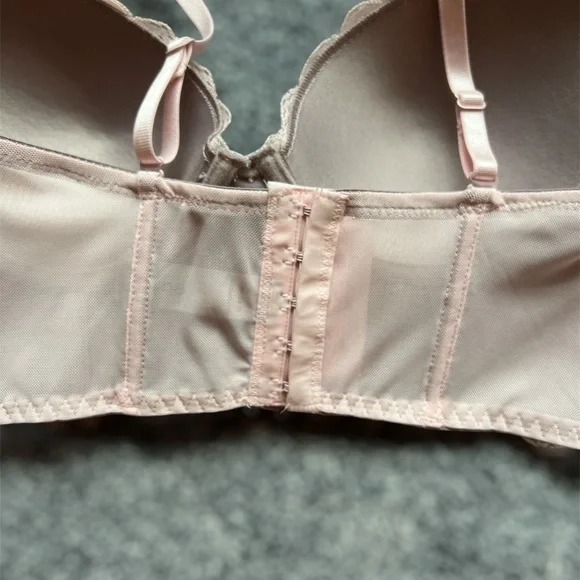 ***Final Drop*** NWT Sophie B Pink Lace over Gray Longline Bra 34C - Picture 9 of 13